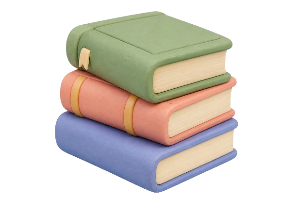 Three books stack icon